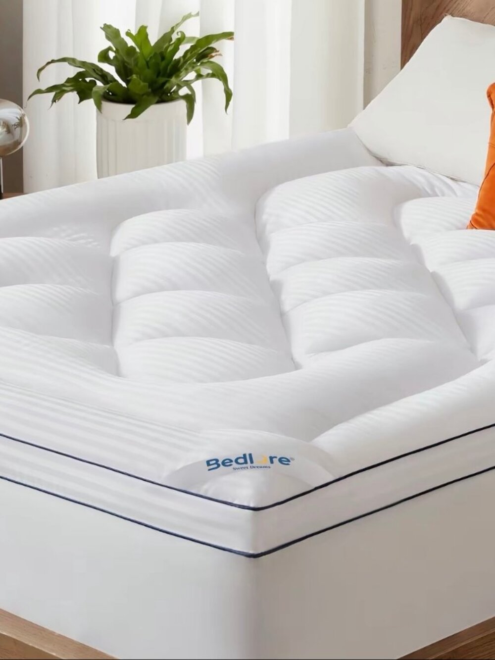 Bedlore Soft Mattress Topper Queen Pillow Top Breathable Deep Pocket NWT